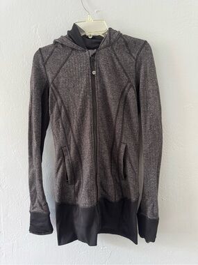 Lululemon Hooded Zip-Up Daily Practice Jacket in Heathered Charcoal